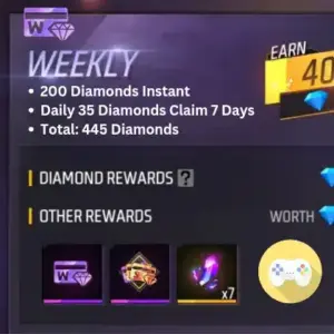 Free Fire Weekly Membership BD